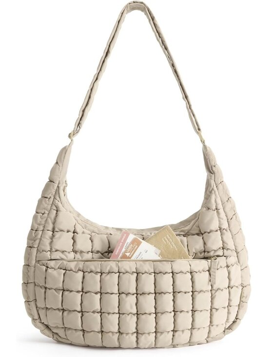 Handbags - Quilted Crossbody Bags for Women, Travel Purses Hobo Shoulder Bag | Fits 12.9" i